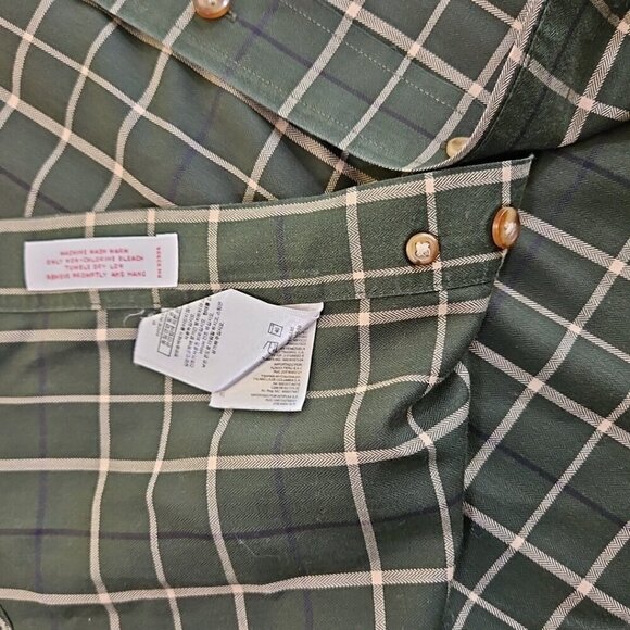 Brooks Brothers 346 Shirt Men's XL Hunter Green Windowpane Old Money Non-Iron - Picture 7 of 16